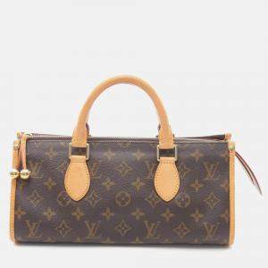 Pre Owned Louis Vuitton Popincourt Brown Monogram Canvas Leather Handbag