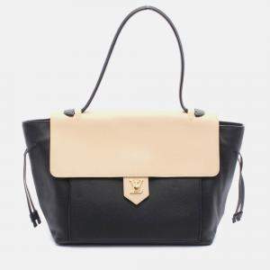 Pre Owned Louis Vuitton Lockme Mm Handbag Leather Vanille Noir