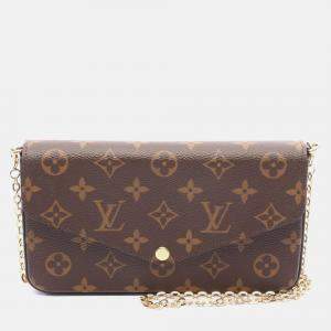 Pre Owned Louis Vuitton Pochette Felicie Chain Shoulder Bag Monogram Fuschia