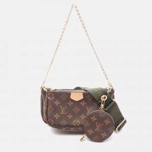 Pre Owned Louis Vuitton Multi Pochette Accessoires Shoulder Bag Monogram Khaki