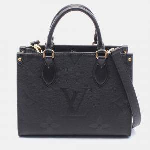 Pre Owned Louis Vuitton Onthego Pm 2Way Shoulder Handbag Monogram Empreinte Leather
