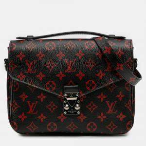 Pre Owned Louis Vuitton Black Red Monogram Infrarouge Pochette Metis