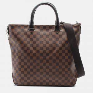 Pre Owned Louis Vuitton Brown Damier Ebene Jake Tote