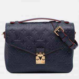 Pre Owned Louis Vuitton Navy Blue Monogram Empreinte Pochette Metis