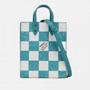 Pre Owned Louis Vuitton Blue Damier Checkerboard Sac Plat XS