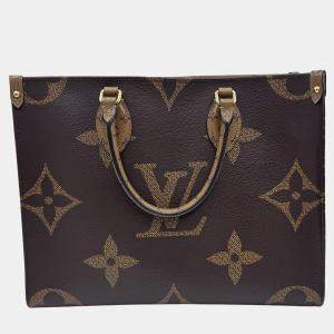 Pre Owned Louis Vuitton Brown Monogram Giant Reverse Canvas Onthego MM Bag
