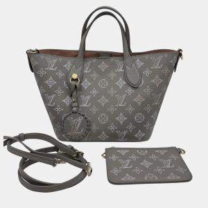Pre Owned Louis Vuitton Slim Trunk Black Leather Travel Bag