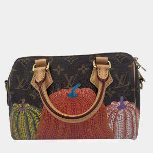 Pre Owned Louis Vuitton x Yayoi Kusama Pumpkin Monogram Speedy Bandouliere 20 Bag 