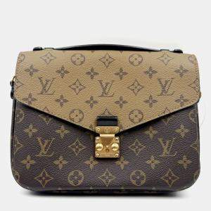 Pre Owned Louis Vuitton Pochette Metis MM Brown Monogram Reverse Crossbody Bag