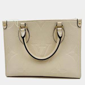 Pre Owned Louis Vuitton Onthego white Monogram Empreinte Leather Size PM