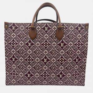 Pre Owned Louis Vuitton Onthego GM Monogram Jacquard Since 1854 Canvas Tote Bag