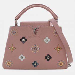 Pre Owned Louis Vuitton Pink Taurillon Mechanical Flowers Capucines BB