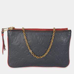 Pre Owned Louis Vuitton Marine Rouge Monogram Empreinte Double Zip Pochette
