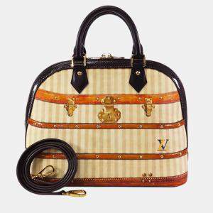 Pre Owned Louis Vuitton Beige Brown Transformed Canvas Time Trunk Alma PM