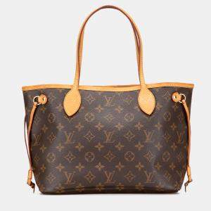 Pre Owned Louis Vuitton Brown Monogram Neverfull PM