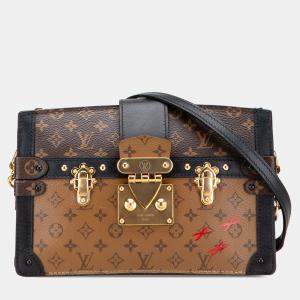 Pre Owned Louis Vuitton Black/Brown Monogram Reverse Trunk Clutch