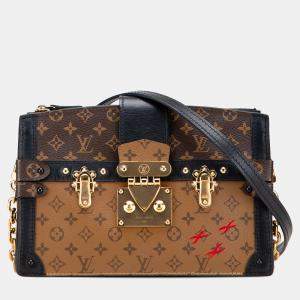 Pre Owned Louis Vuitton Brown Monogram Reverse Trunk Clutch