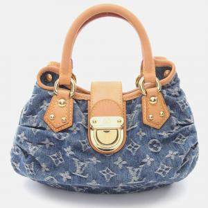 Pre Owned Louis Vuitton Pretty Denim Monogram Blue Canvas and Leather Handbag