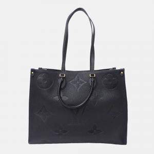 Pre Owned Louis Vuitton Onthego GM Black Monogram Empreinte Leather Tote Bag