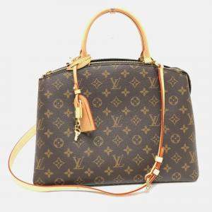 Pre Owned Louis Vuitton Grand Palais MM Brown Monogram Canvas Top Handle Bag