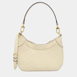 Pre Owned Louis Vuitton Bagatelle Cream Monogram Empreinte Leather Shoulder Bag