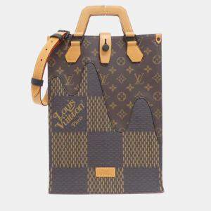 Pre Owned Louis Vuitton Damier Giant Mini Brown Coated Canvas Tote Bag