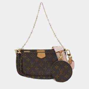 Pre Owned Louis Vuitton Multi Pochette Accessoires Brown Monogram Coated Canvas Shoulder Bag