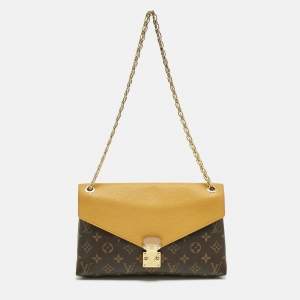 Pre Owned Louis Vuitton Safran Monogram Canvas Pallas Chain Bag