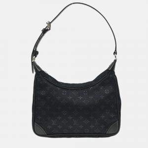 Pre Owned Louis Vuitton Black Monogram Satin Little Boulogne Handbag
