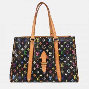 Pre Owned Louis Vuitton Black Monogram Multicolor Aurelia GM Tote Bag