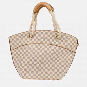 Pre Owned Louis Vuitton Damier Azur Pampelonne GM Tote Handbag