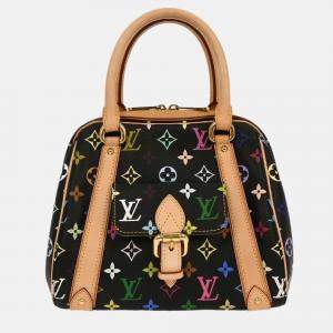 Pre Owned Louis Vuitton Priscilla Black Monogram Multicolor Handbag