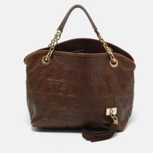 Pre Owned Louis Vuitton Brown Leather Paris Souple Whisper PM Bag