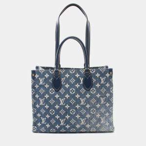 Pre Owned Louis Vuitton Blue Monogram Denim Onthego MM