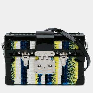 Pre Owned Louis Vuitton Black Sequins Petite Malle