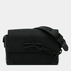 Pre Owned Louis Vuitton Black Monogram Taurillon Steamer Wearable Wallet