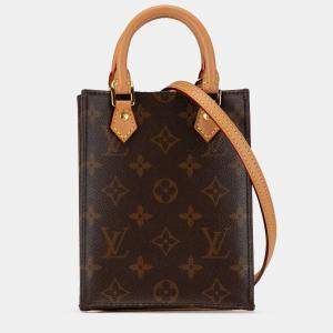 Pre Owned Louis Vuitton Brown Monogram Petit Sac Plat
