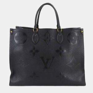 Pre Owned Louis Vuitton On The Go GM Black Empreinte Giant Monogram Leather Duffel Bag