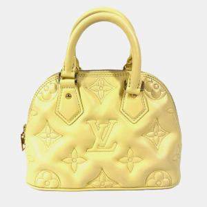 Pre Owned Louis Vuitton Alma BB Soft Bubble Gram Yellow Leather Handbag