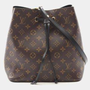 Pre Owned Louis Vuitton Neonoe Monogram Brown/Black Coated Canvas Leather Shoulder Bag