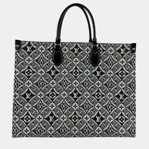 Pre Owned Louis Vuitton On The Go GM Black Monogram Jacquard Shoulder Bag