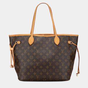 Pre Owned Louis Vuitton Brown Monogram Neverfull MM