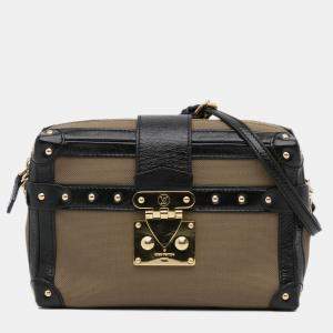 Pre Owned Louis Vuitton Black Brown Petite Malle Soft MM