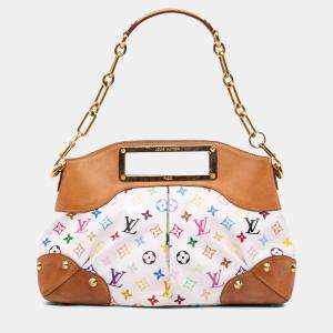 Pre Owned Louis Vuitton White Monogram Multicolore Judy MM
