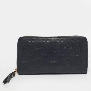 Pre Owned Louis Vuitton Blue Infini Monogram Empreinte Leather Zippy Wallet