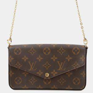 Pre Owned Louis Vuitton Felicie Pochette Fuchsia Monogram Canvas Bag 