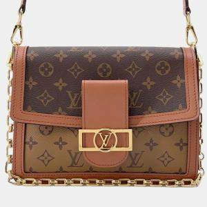 Pre Owned Louis Vuitton Dauphine Brown Monogram Reverse Canvas Bag