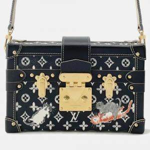 Pre Owned Louis Vuitton Monogram Catogram Petite Malle Noir Monogram