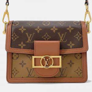 Pre Owned Louis Vuitton Dauphine Noir Monogram Monogram Reverse Canvas Size Mini