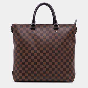 Pre Owned Louis Vuitton Brown Damier Ebene Jake Tote